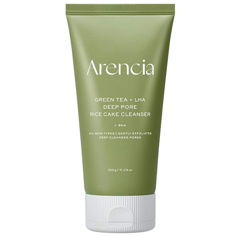 ARENCIA Limpador facial de arroz com ácido salicílico, chá verde e LHA, 150 mL