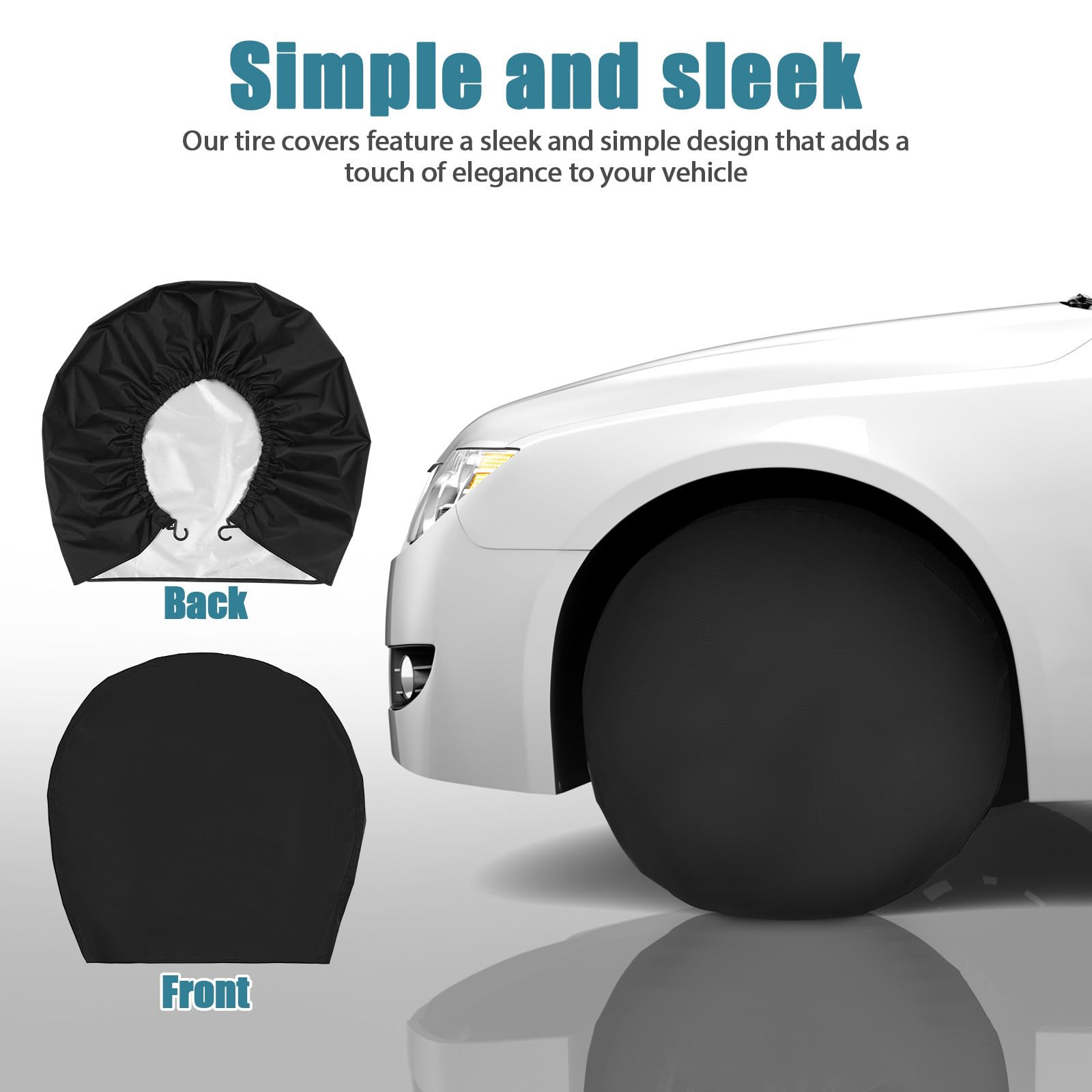 Cubiertas para Almacenamiento al Aire Libre y Uso Prolongado Aplicables de Tela Oxford Negra Protección Confiable de Neumáticos para Ruedas de Coche y Remolque