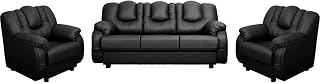 FUNTERIOR 5 Seater Leatherette Black Sofa Price In India