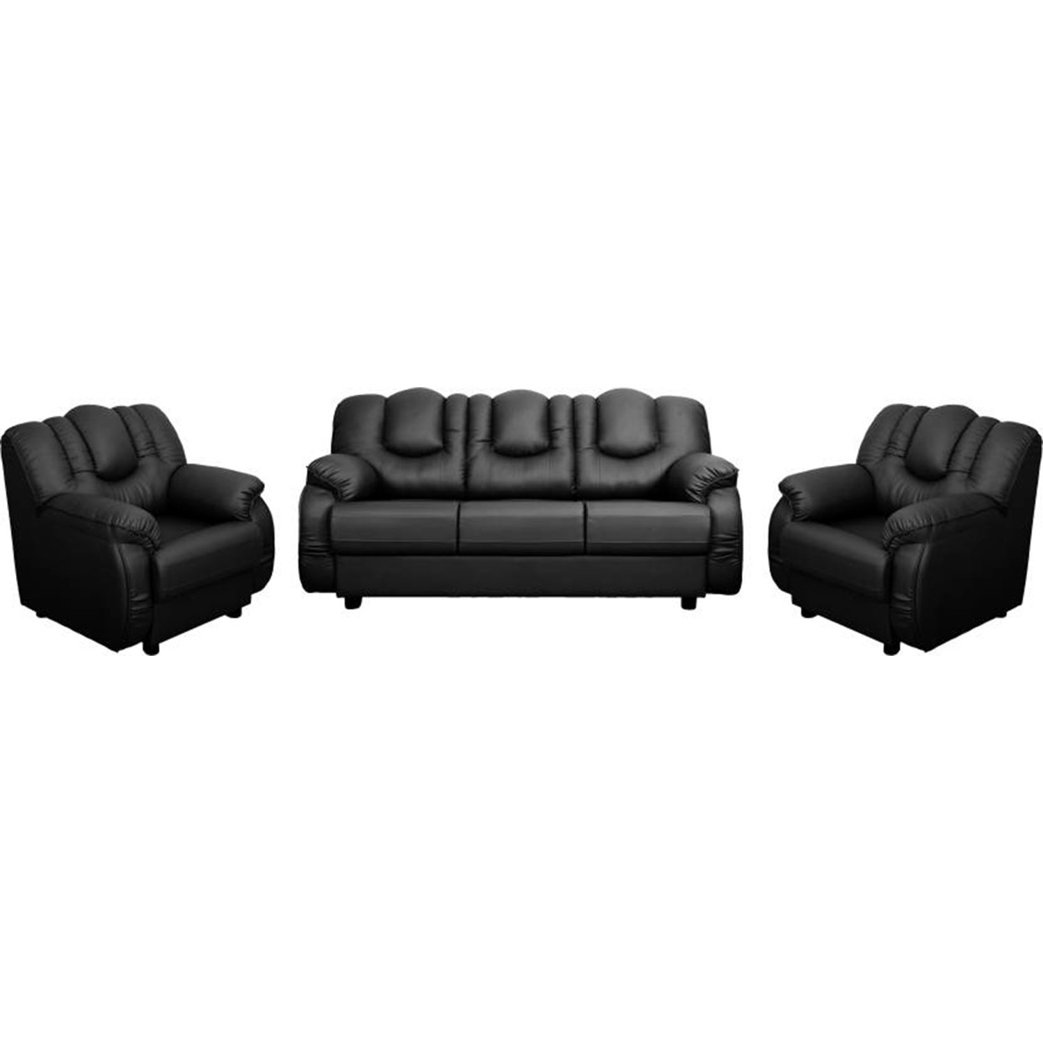 FUNTERIOR 5 Seater Leatherette Black Sofa Amazon.in Home & Kitchen