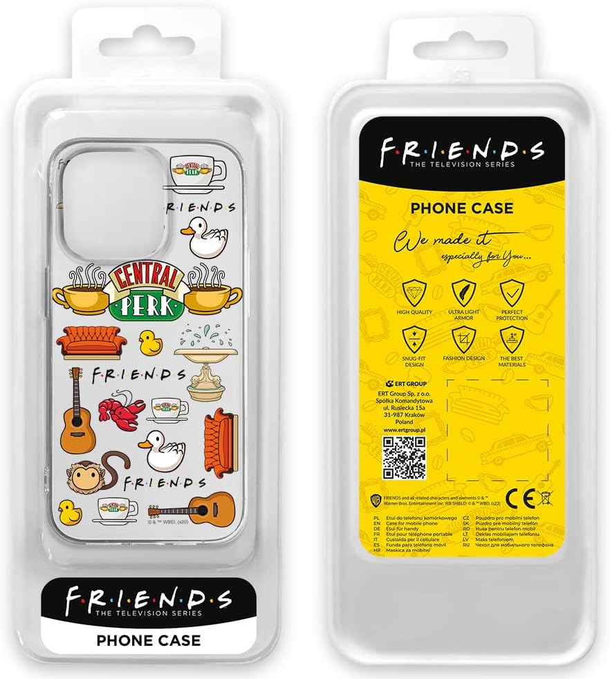 ERT GROUP Mobile Phone case for iPhone 14 PRO Original and Officially Licensed Friends Pattern 014 optimally adapted to the Shape of the Mobile Phone, Partially Transparent