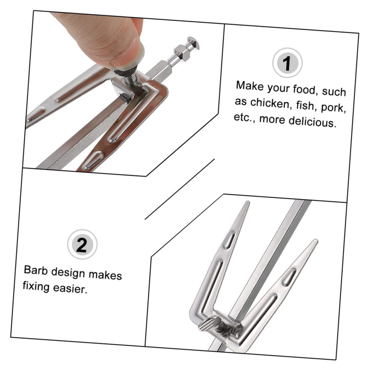 ibasenice 3pezzi Forchetta Per Barbecue in Inossidabile Forchetta Versatile Per Carne Friggitrice Ad Aria Accessori Pratici Per Barbecue e Resistente Temperature Riutilizzabile e Facile Da l