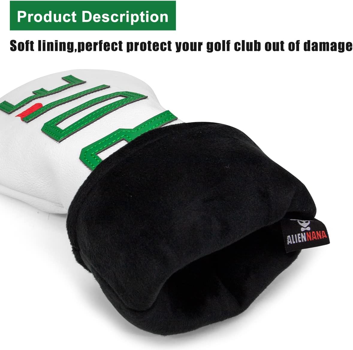 Golf Club Headcover 3 Wood Headcover Birdie Design Magnetic Closure Elegant Embroidery Premium Leather Driver Fairway Wood Hybrid Blade Putter Cover Wood Head Cover