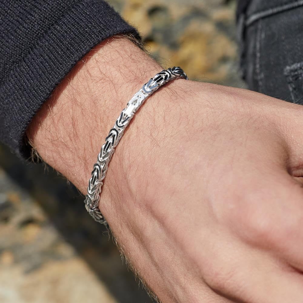JEWLIX Silberarmband Königsketten Design aus 925er Silber 4,5 mm KA0045