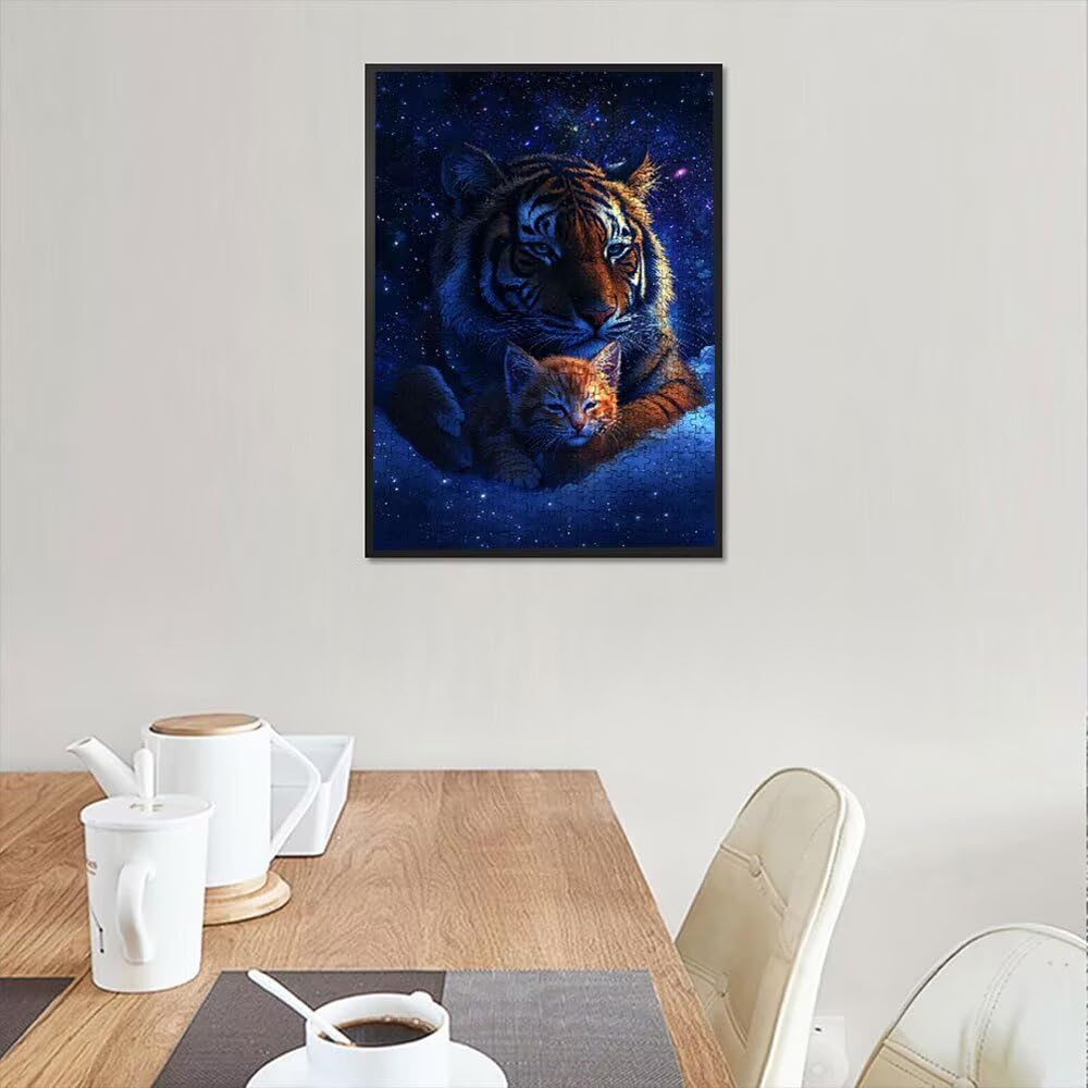 Puzzle 3000 Pezzi, Tigre Gatto 3D Puzzle per Adulti Impegnativo, Educa Puzzles Artistico, Divertente E Stimolante Puzzles Decorativo per La Famiglia, Regalo e Decorazione Pareti DX0YL6-564