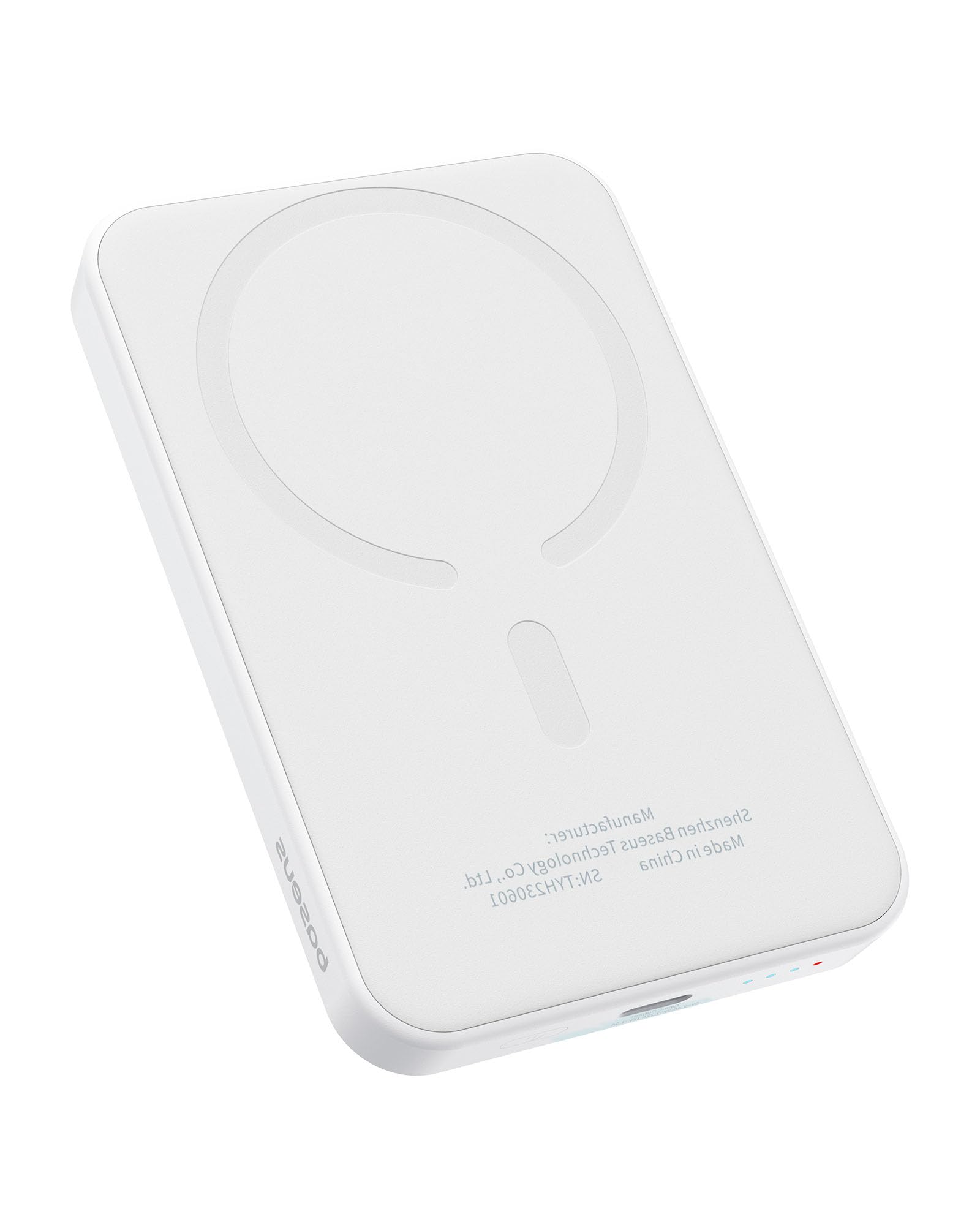 BaseusMagnetic Portable Charger for iPhone, 5,000mAh 15W Qi2 Certified Magsafe Power Bank, Fast Charging Wireless Battery Pack, 20W USB-C for iPhone 16/15/14/13/12, 2025 Version, White