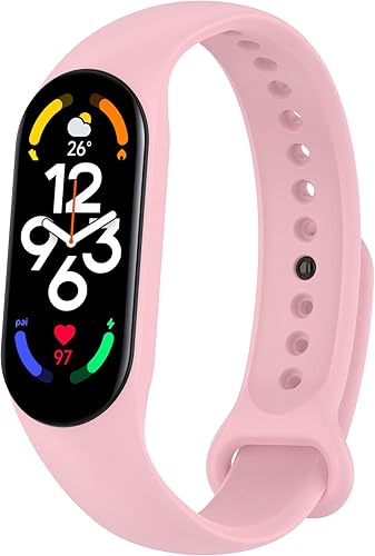 Compatible con Mi Band 7 correas de reloj para mujeres y hombres, Mi Band 6 correas de repuesto ajustables de silicona, pulseras de repuesto para