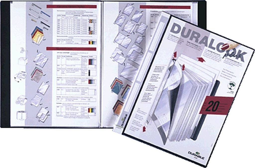 5 X DURABLE Sichtbuch DURALOOK Plus 17mm sw MIT 20 SICHTÜLLEN 2432-01