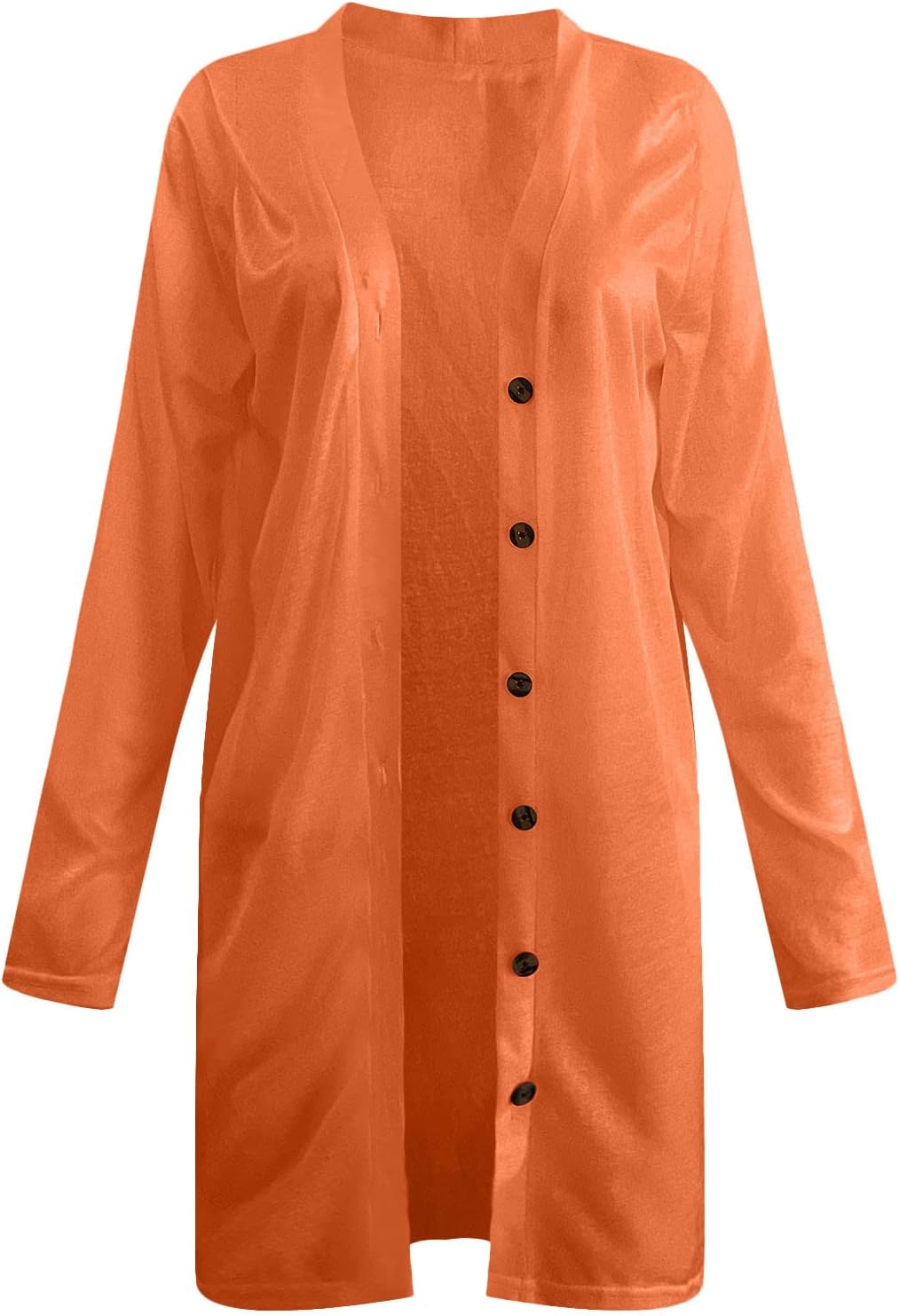 Women's Lightweight Cardigan Long Sleeve Summer Open Front Button Cardigans Loose Beach Cover Up Casual Blouse Tops