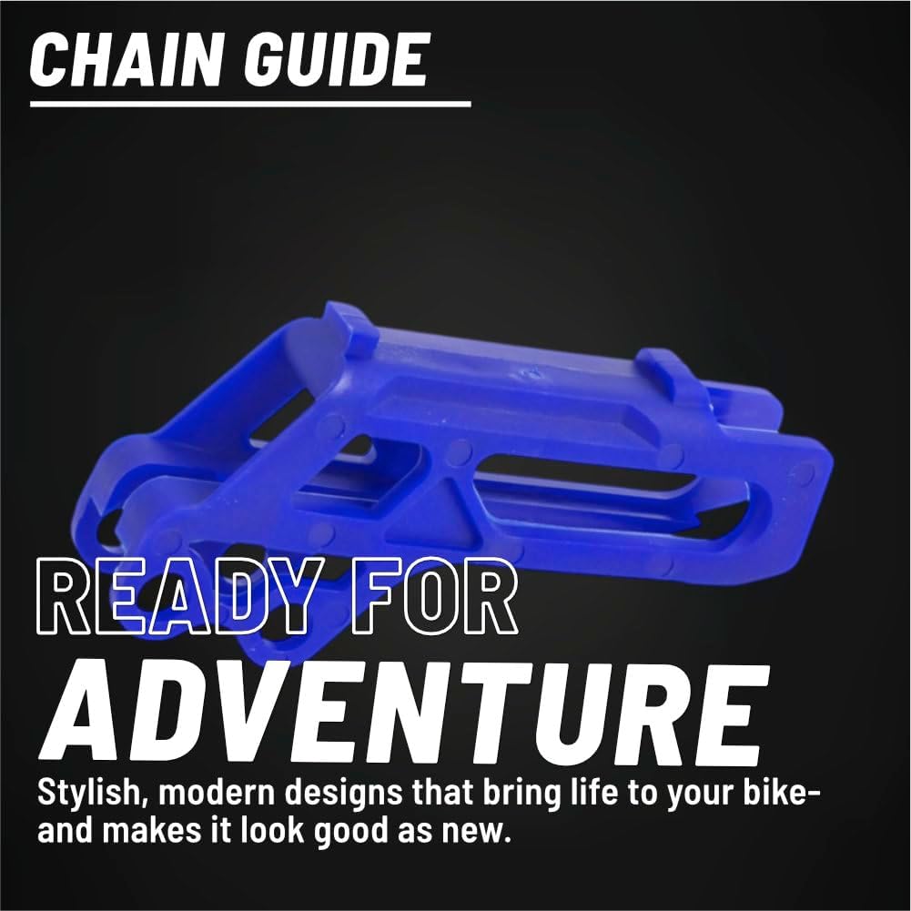 Polisport Motocross Motorcycles (MX) Chain Guide for Yamaha YZ125/YZ250 (2008-2024) and YZ250F/YZ450F (2007-2023) Dirt Bikes - OEM Quality TPU Chain Guide, Durable, Easy to Install - Blue