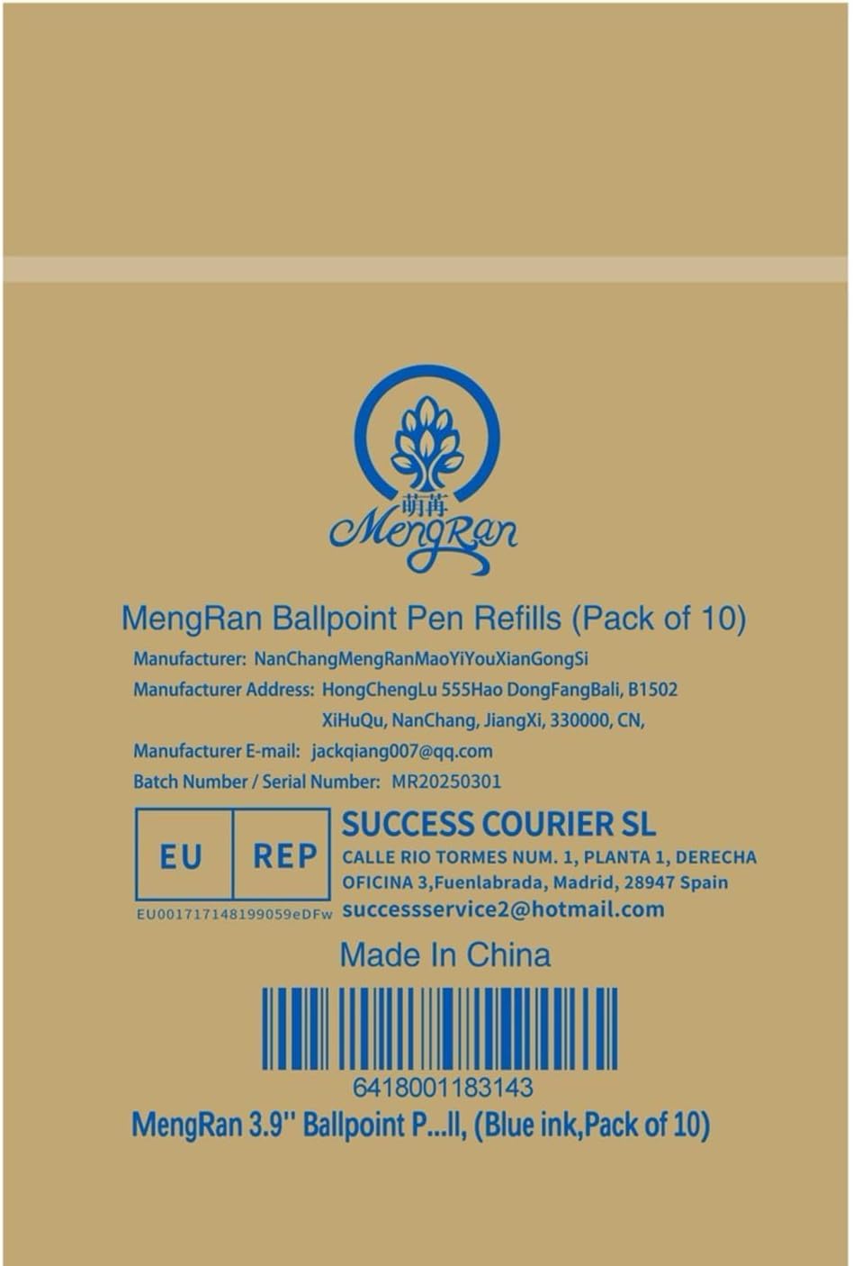 MengRan 10 Pcs Black Ink Ballpoint Pen Refills Bundle with 10 Pcs Blue Ink Ballpoint Pen Refills image 5