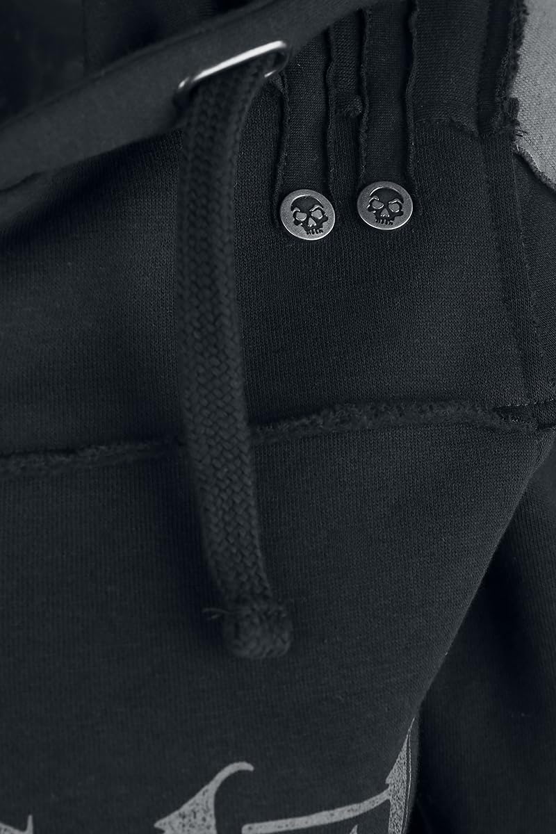 Rock Rebel by EMP Donna Giacca con Cappuccio Nera con Stampe di Teschi