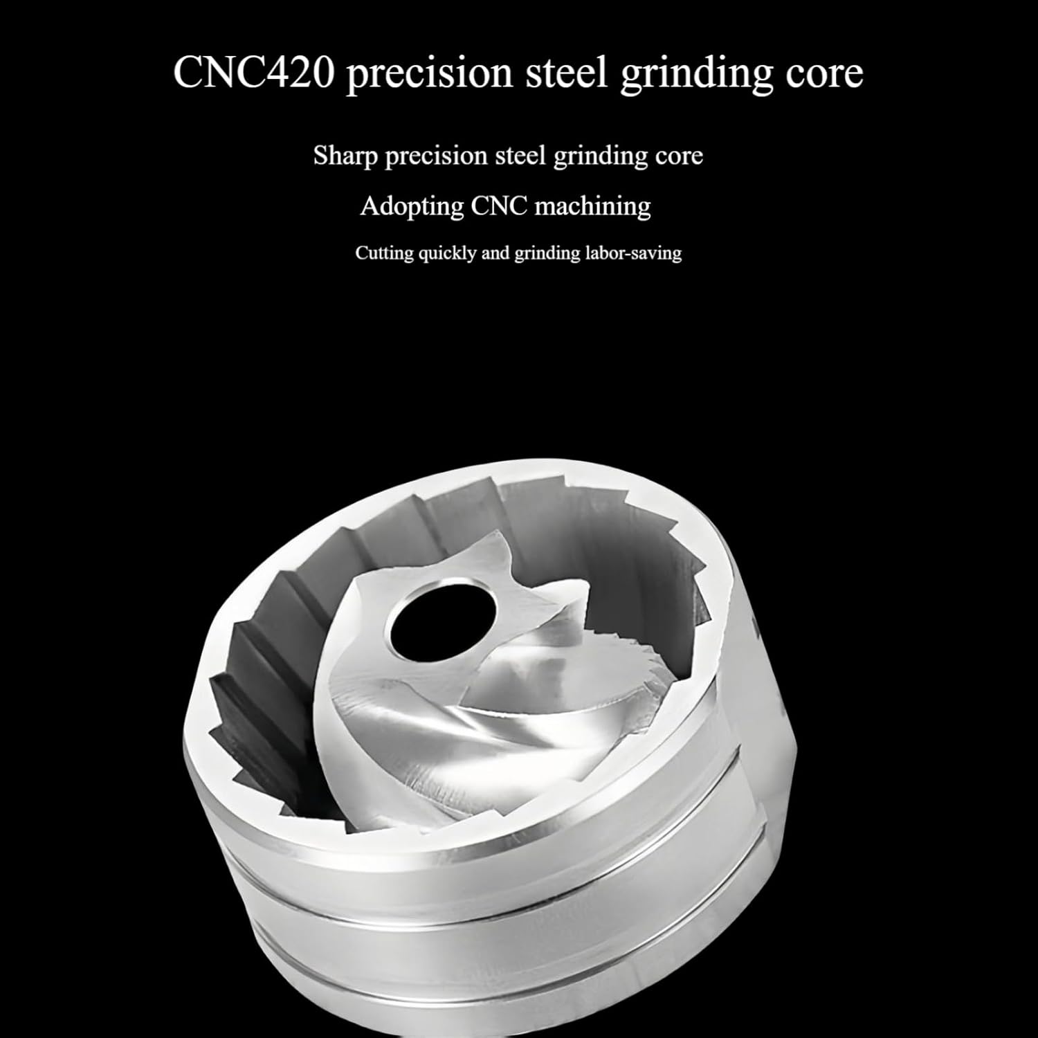 ABS Coffee Grinder American Home Coffee Grinder Stainless Steel Core Grinder Coffee Machine Hand Grinder Outdoor Portable Grinder CNC Precision Steel Grinder (black)