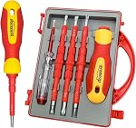 Insulated Screwdriver, HOUSERAN 26 Pcs Screwdriver Set, Magnetic Tip Electrician Tools Kit with Case, 1000V, Screw Driver with Interchangeable Blades, Electrical Screwdriver for Men Household Repair