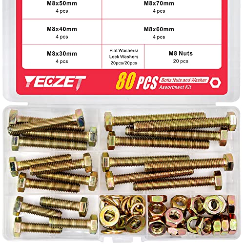 Vis et écrous à tête hexagonale M8 lot de rechange pour réparer vos structures