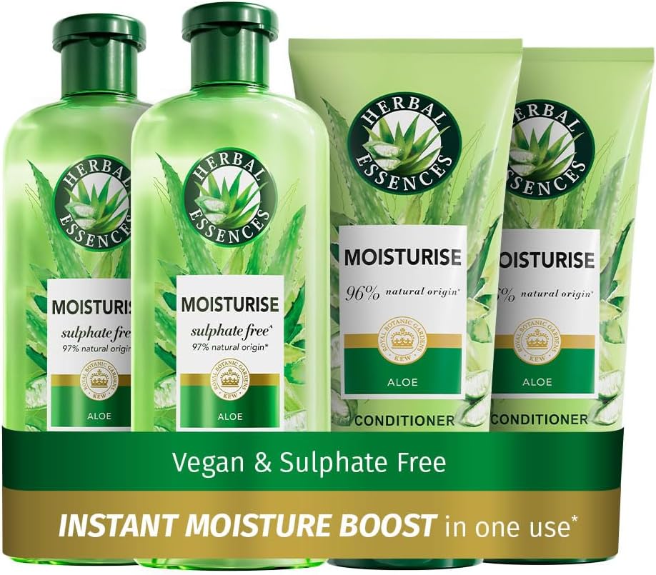 Sulphate Free Shampoo and Conditioner Set for Dry Hair Including Curly and Wavy, Hydrate, Cleanse and Nourish, Sulfate Free & Vegan, VALUE PACK, 2x350ml Shampoo, 2x250ml Conditioner