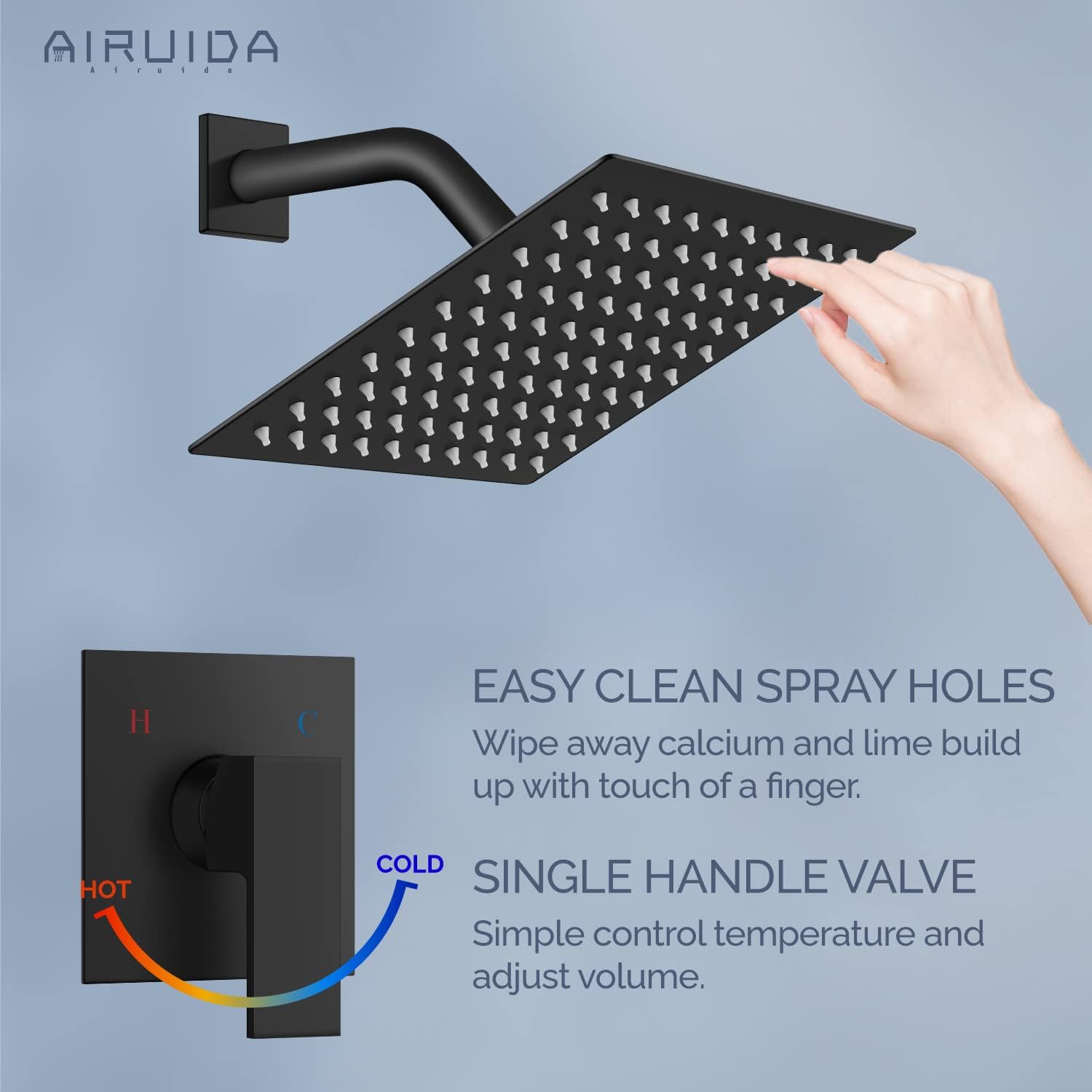 Exclusive Discount 80% Offer Airuida Shower Faucet Set Matte Black Bathroom Rain Shower System SUS304 Stainless Steel 8 Inch Square Showerhead Single Handle With Male Threads Rough-in Valve Shower Trim Kit Up To 40% OFF Airuida Shower Faucet Set Matte Black Bathroom Rain Shower System SUS304 Stainless Steel 8 Inch Square Showerhead Single Handle With Male Threads Rough-in Valve Shower Trim Kit