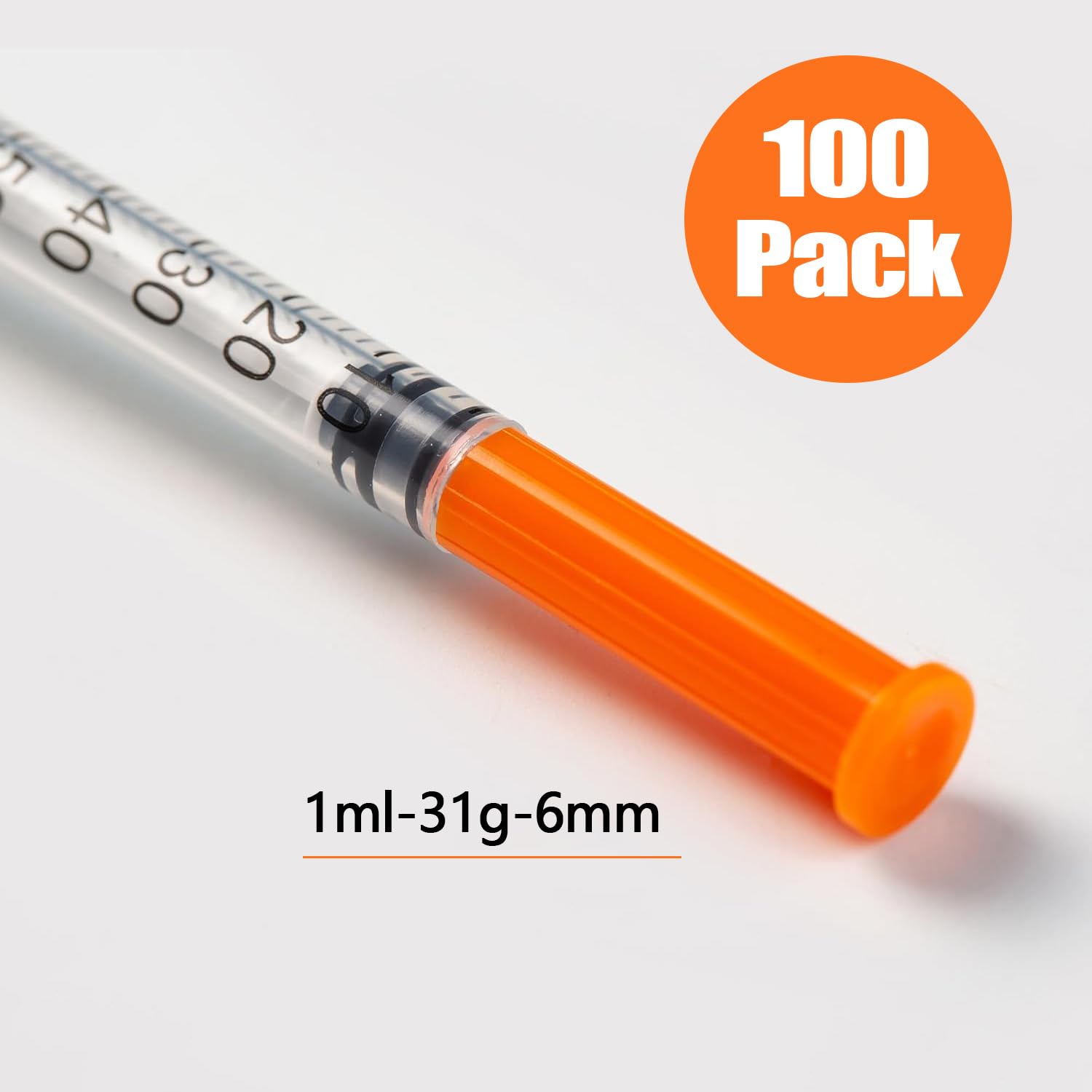 Confezione da 100 strumenti di misurazione erogatori da 1 ml, 31 G, 6 mm, accessori da laboratorio sigillati singolarmente (100)