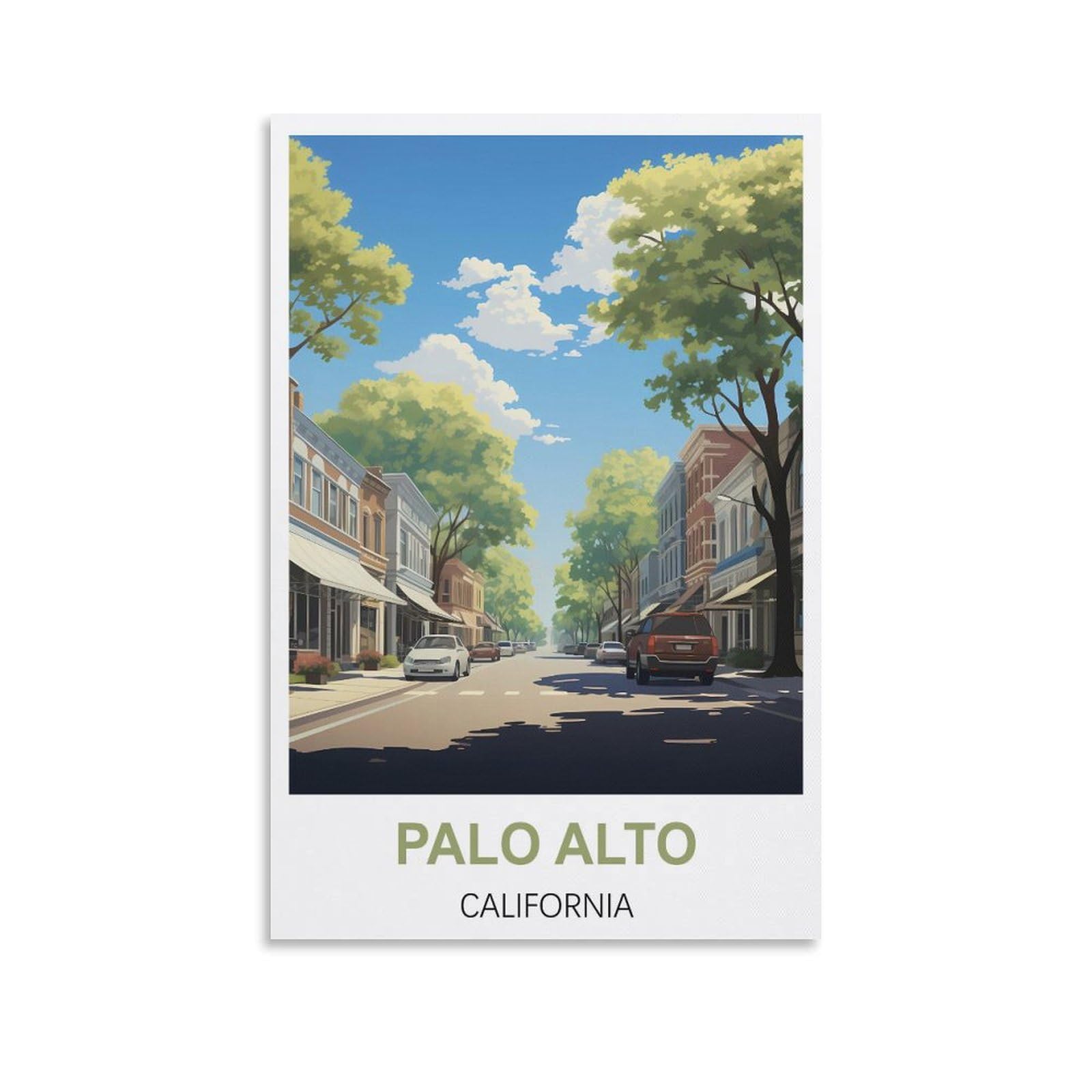 Metal Tin Sign,Palo Alto Californias,Art Plaque Poster Wall Decor for Home Tool Room Bar Club Restaurant Cafe 15x30cm