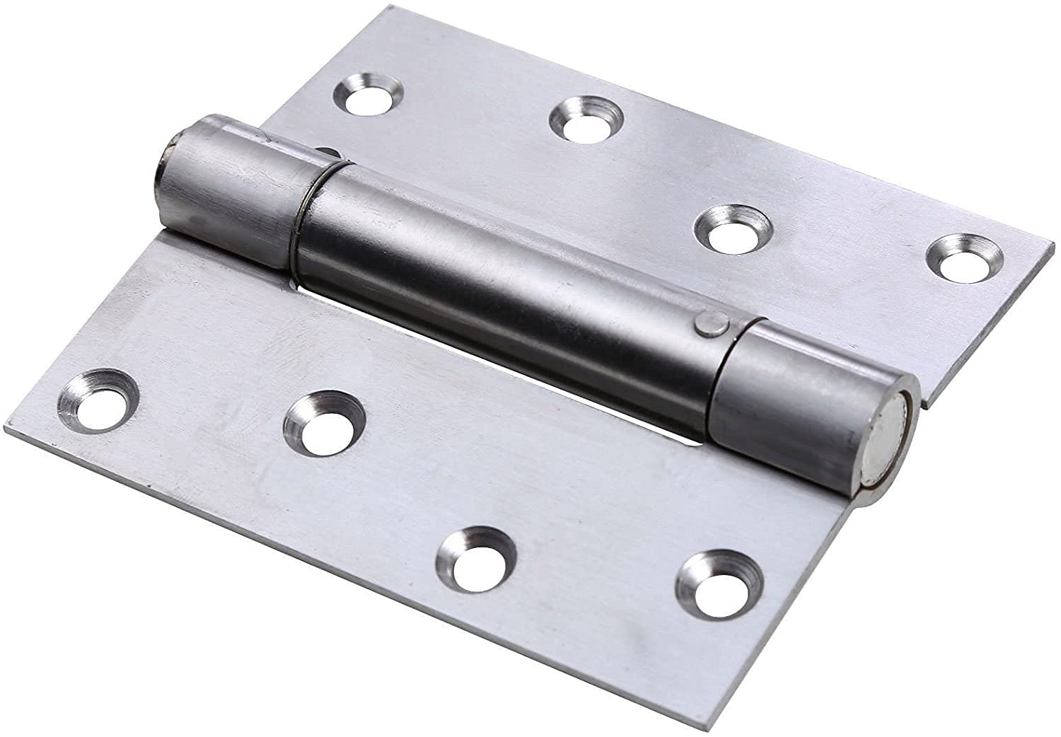 UHPPOTE 4 inch Acero Inoxidable Single Resorte Muelle Puerta Bisagra Automáticamente Cerrado Cómodo (Paquete de 1 Par)