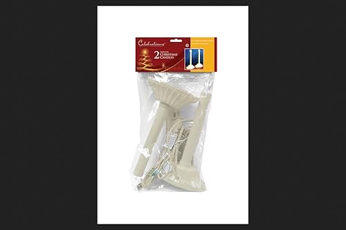 Celebrations Dos velas eléctricas individuales con bombillas naranjas listadas Ul