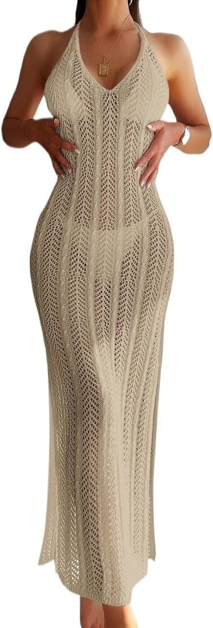 Women Swimsuit Cover Up Backless Beach Cover Up Dress