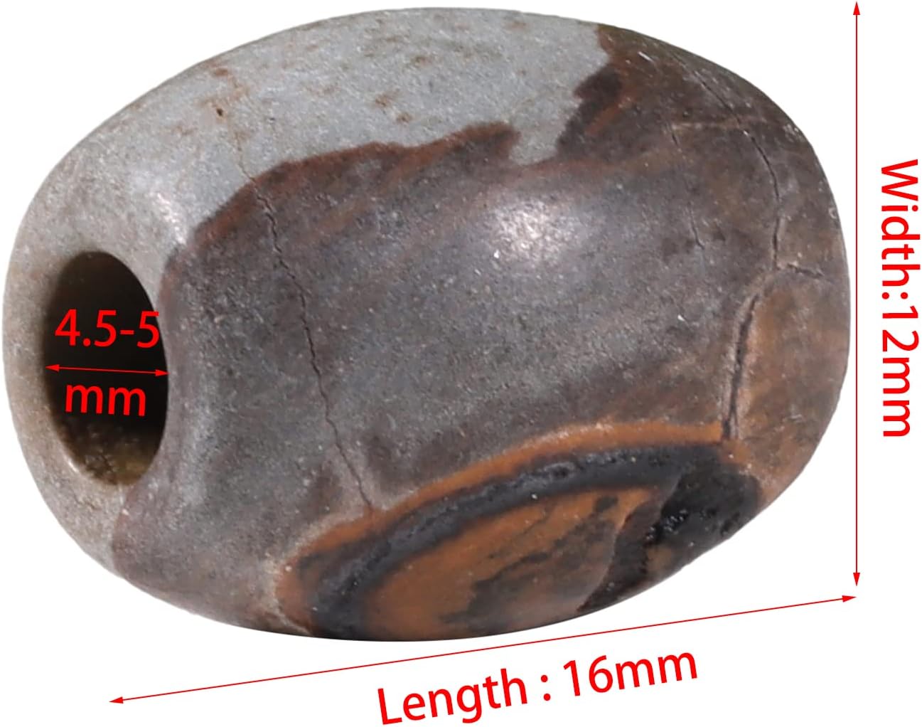 SUNYIK Picasso Stone Large Hole (5mm) Barrel Rondelle Loose Charms European Bead fits Bracelet,Jewelry Makings Pack of 20