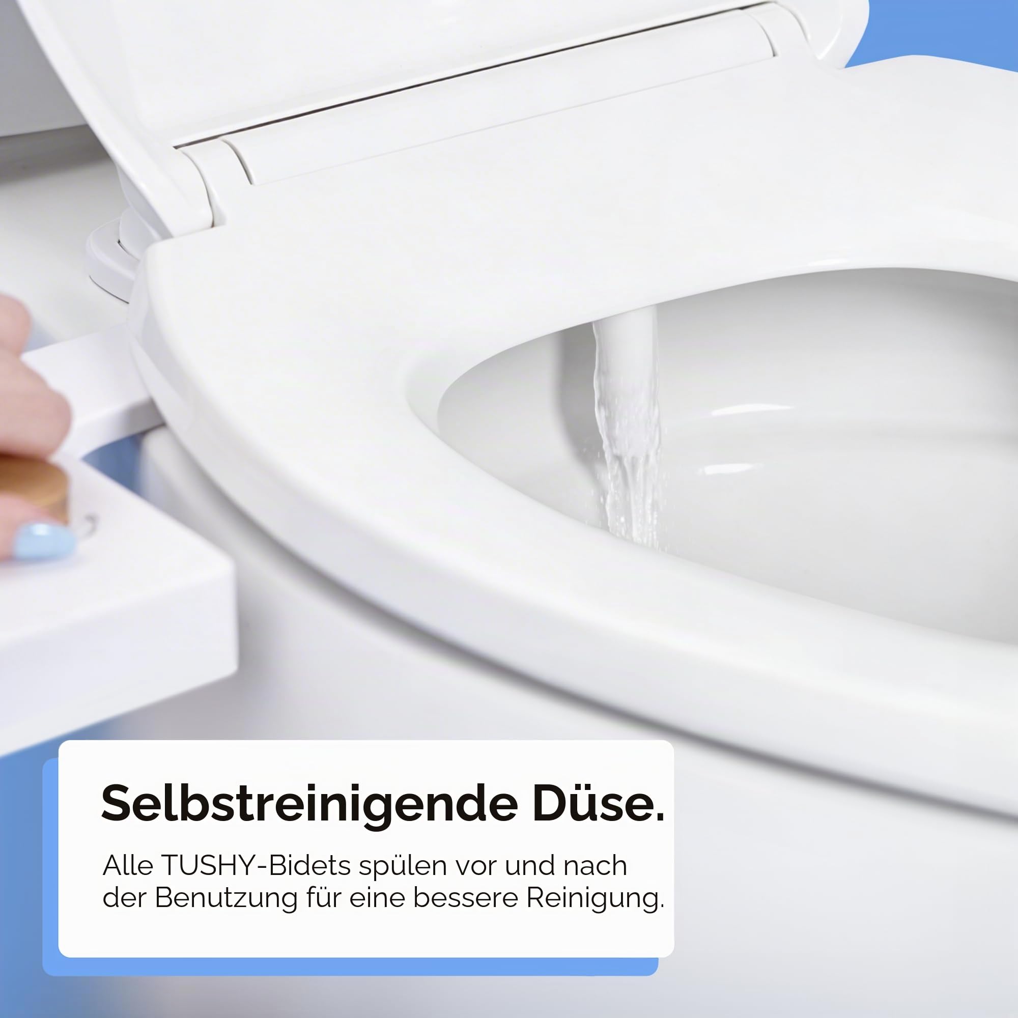 TUSHY Classic 3.0 Bidet-Toilettensitz-Aufsatz, nicht elektrischer, selbstreinigender Wassersprüher mit verstellbarer Wasserdruckdüse, Winkelsteuerung, einfache Installation zu Hause, Platin | Nicht elektrischer, selbstreinigender Wassersprüher, verstellba