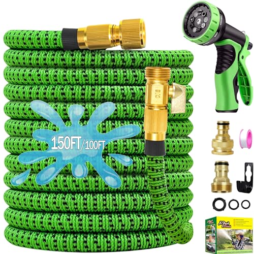 Expandable Hose Pipe for Garden 150FT/45m, Expanding Flexible Hosepipe with 3/4