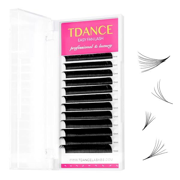 TDANCE Easy Fan Lash Extension Rapid Blooming Volume Eyelash Extensions C CC D DD J B L Curl 0.03-0.12mm Thickness Easy 