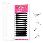 TDANCE Easy Fan Lash Extension Rapid Blooming Volume Eyelash Extensions C CC D DD J B L Curl 0.03-0.12mm Thickness Easy Fan Volume Lashes Self Fanning Eyelashes Extension (0.12-J,8-15 mm)