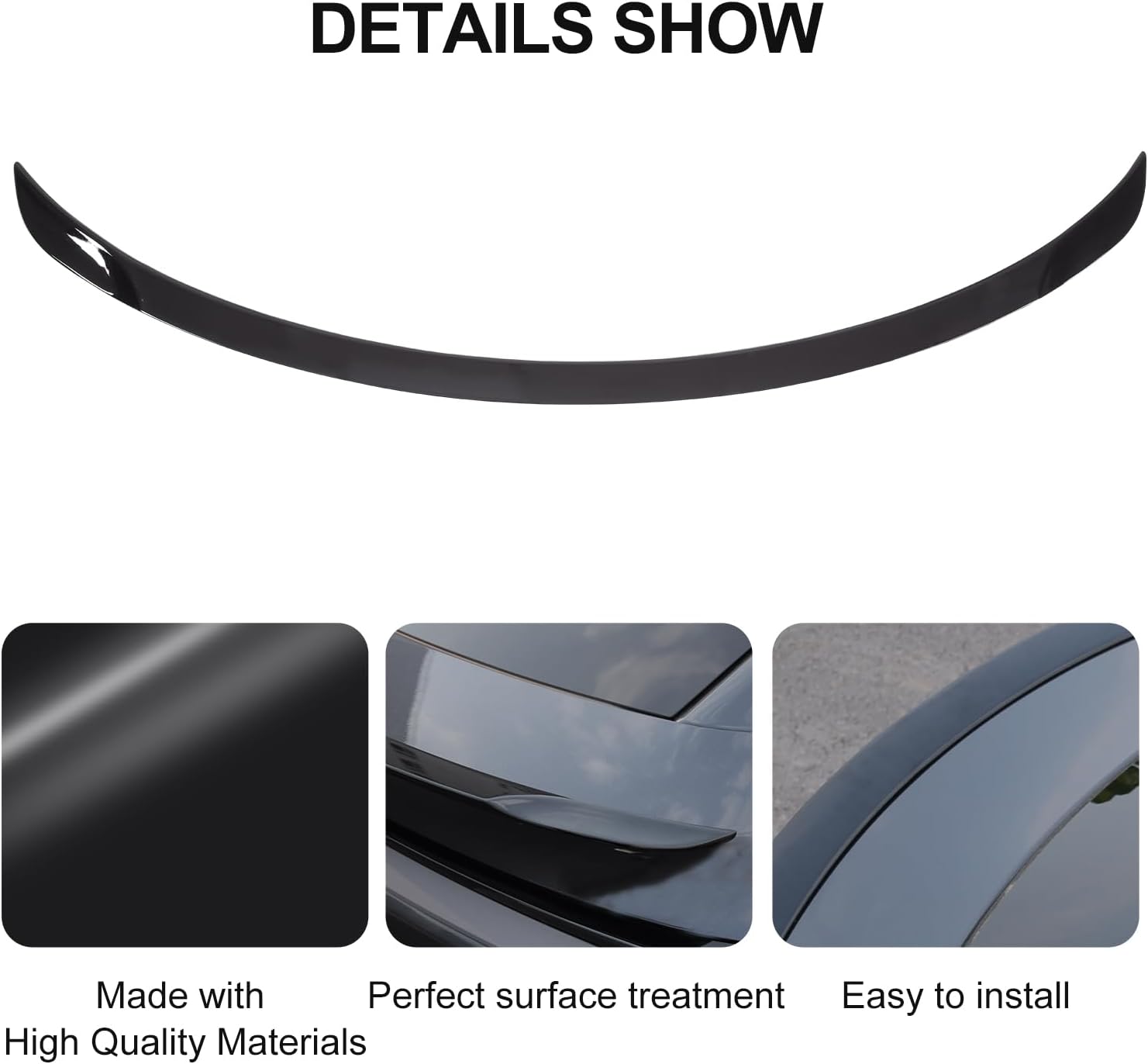 Spoiler for 2025 2026 Tesla Model Y Juniper Look Trunk Wing Rear Trunk Lip Spoiler Sporty Appearance for Tesla Model Y Accessories OEM Trunk Spoiler（Glossy Black） Not fit 2026 Standard