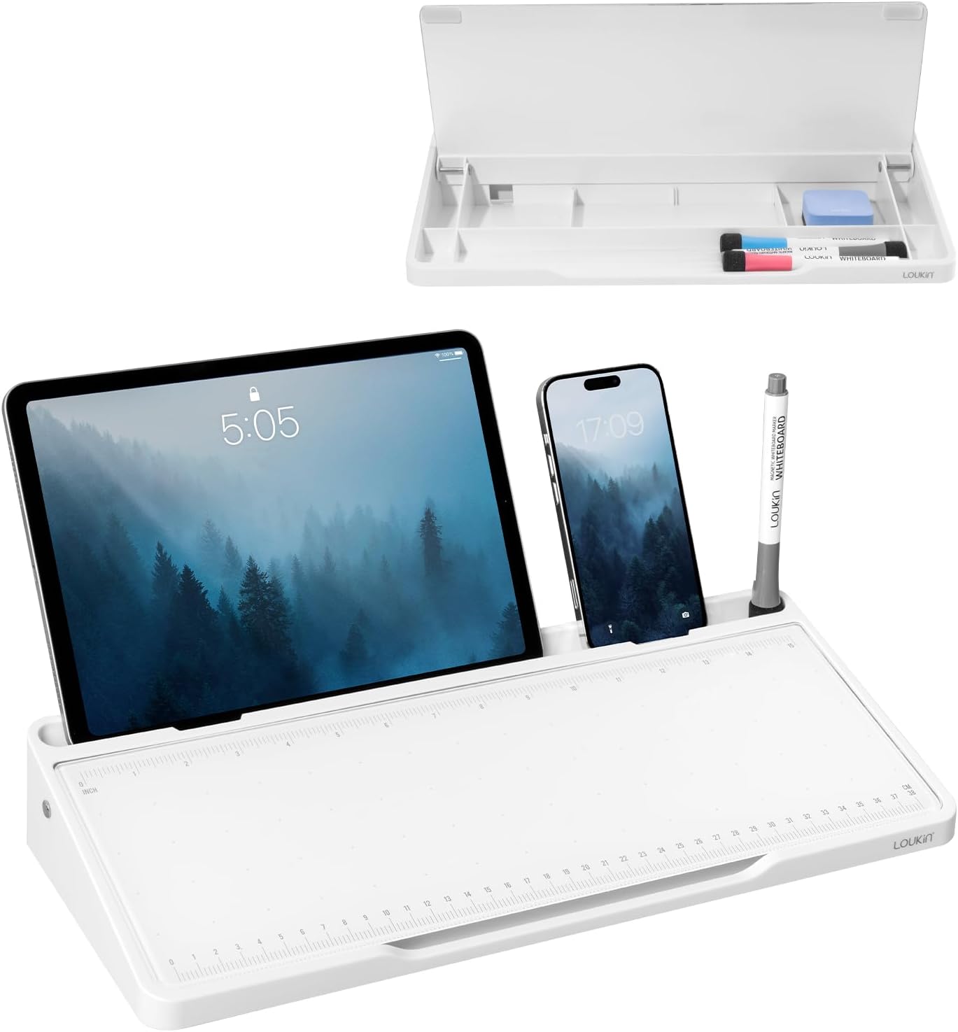 Quartet Glass Dry Erase White Board, Desktop Computer Pad for Notetaking, 18" x 6