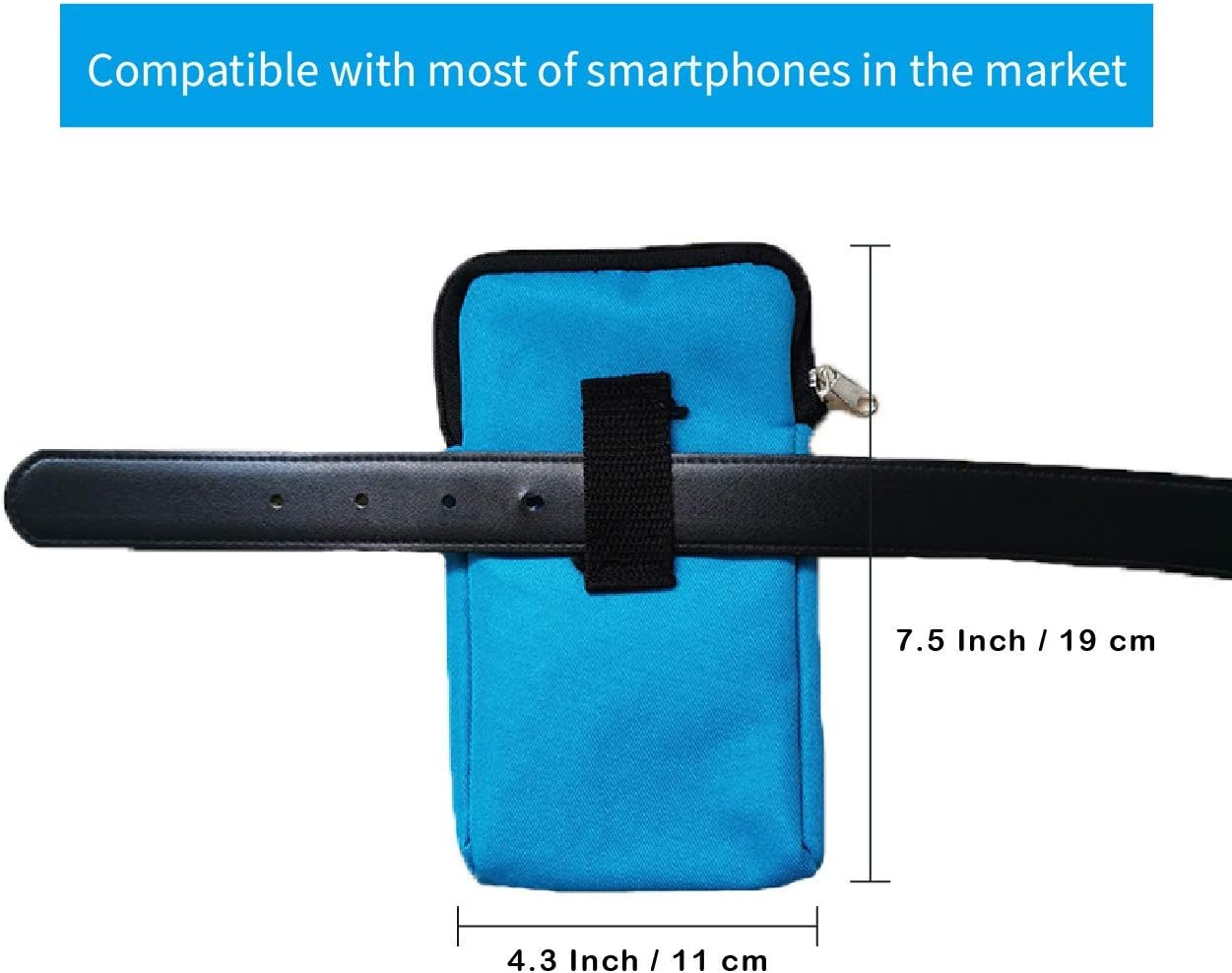 Tainada Universal Phone Sleeve Pouch Carrying Zipper Case with Belt Loop Holster for iPhone 15/14/13 Pro Max, 15/14 Plus; Samsung S24+, S24, S23, A54; Google Pixel 8/7 & More! (Red)
