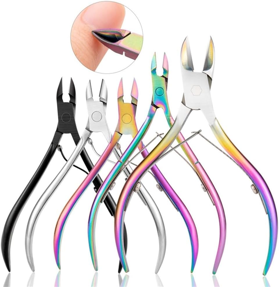 Rainbow Cuticle Nippers Scissor Cutter Remover Nail Art Clipper Eagle Beak Pliers Manicure Stainless Steel Tools,07 Silver Mirror