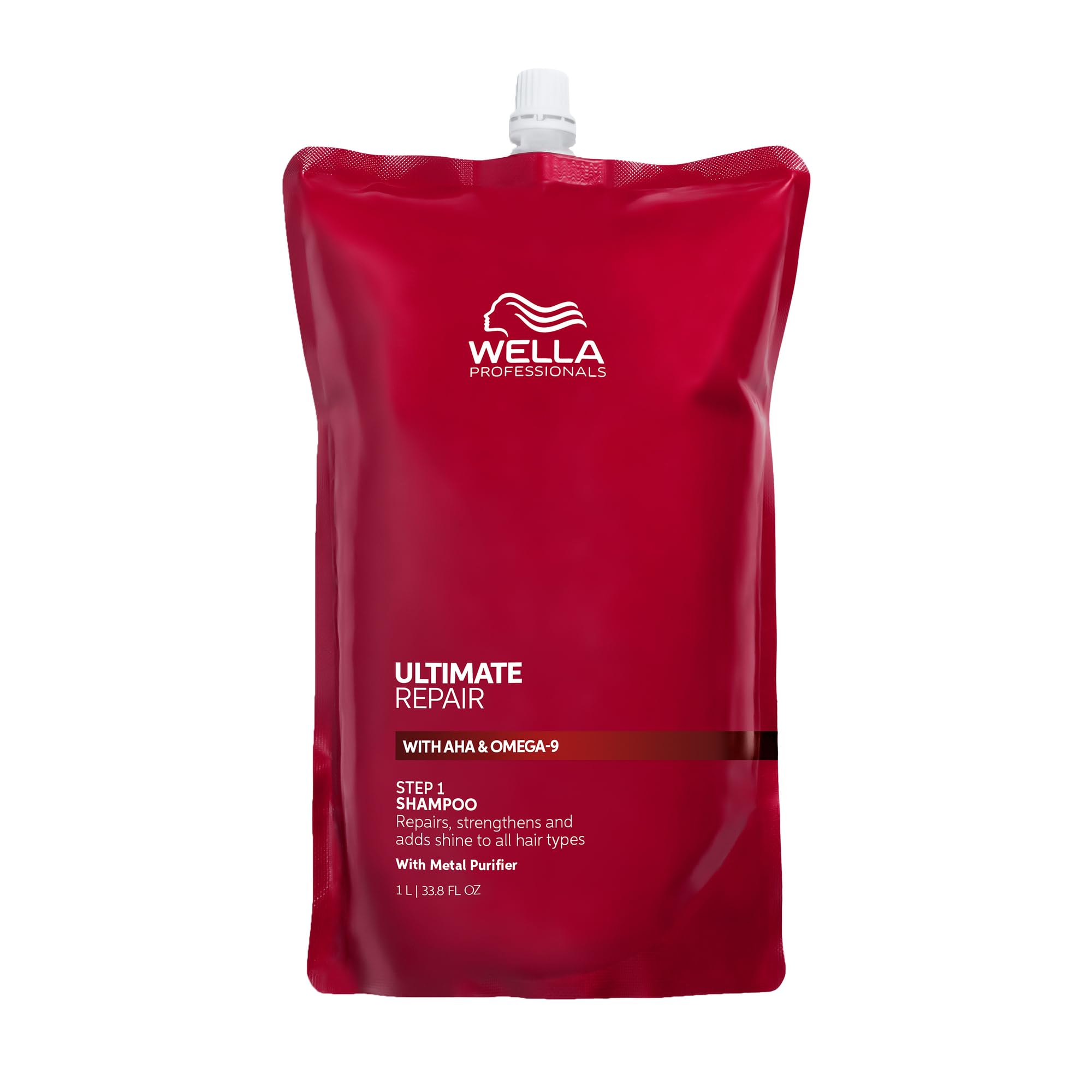 Wella Professionals – Wella Ultimate Repair Shampoo – Tiefenreinigungsshampoo mit Metal-Purifier-Technologie – reparierendes Feuchtigkeitsshampoo – 1 l Beutel