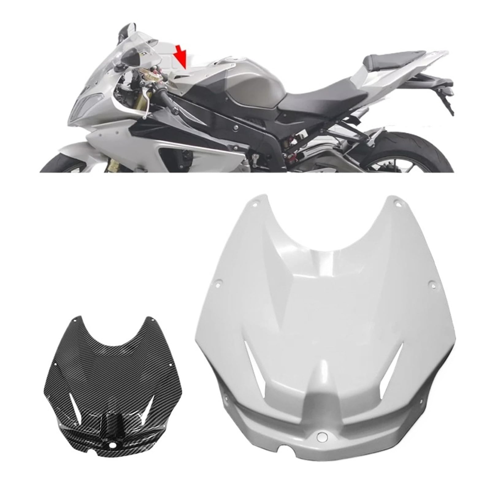 Carenatura della protezione del coperchio superiore del motociclo | Compatibile con BMW S1000RR 09-14(Matte Black)