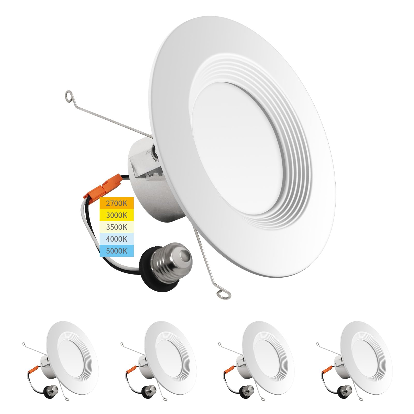 mw 4 Pack LED Recessed Lighting 6 Inch Retrofit,14W=90W,1100LM
