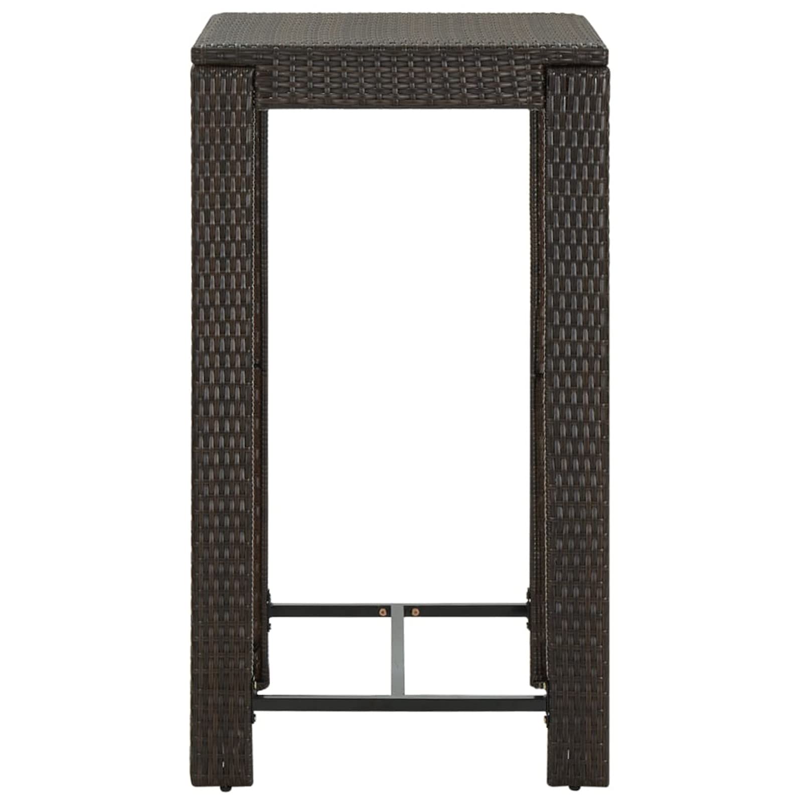 Gecheer 3 pz,Set da Bar,da Giardino Esterno in Polyrattan,con Cuscini,Set Tavolo e Sedie da Bar da Giardino,Set Tavolo e 2 Sgabelli da Bar da Esterno