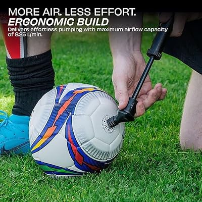 NIVIA Double Action Ball Pump, with Needle Air Pump for Sports Football, Volleyball, Basketball, Rugby, Soccer Ball, Other Inflatable Balls, Stainless Steel Pin Air Pump (Black)