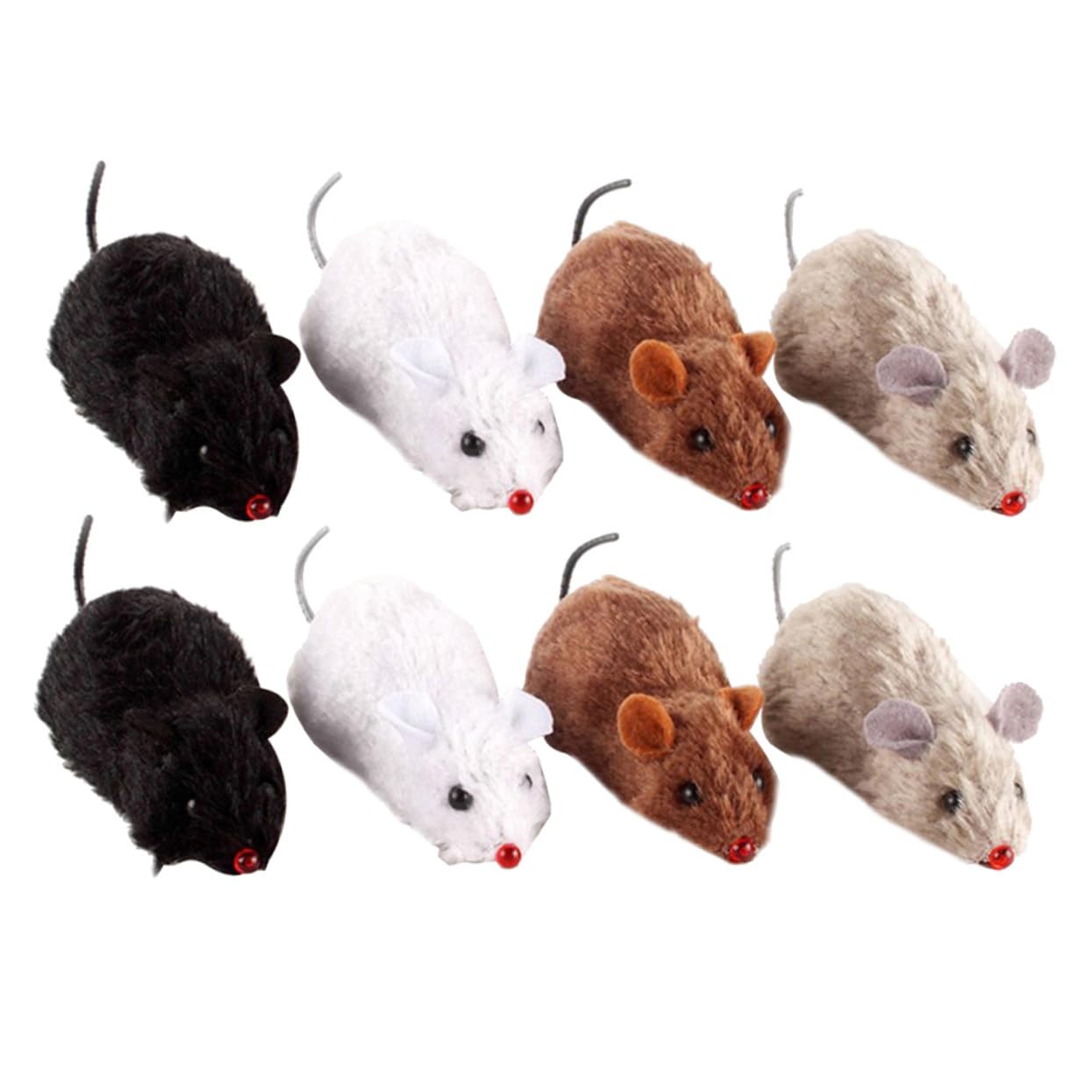 Jouet mécanique chat souris en peluche pour stimuler l'animal