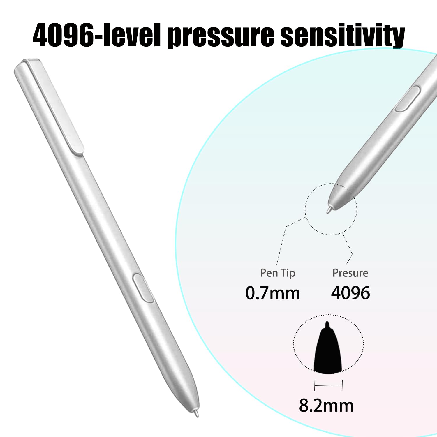 Penna stilo compatibile con BOOX Note Air3C, 3 B/W, Air 2/2 Plus, Note Max 13.3 per BOOX Tab Ultra C Pro per Tablet Go 10.3, Go Color 7 ePaper E Ink Tablet (argento)