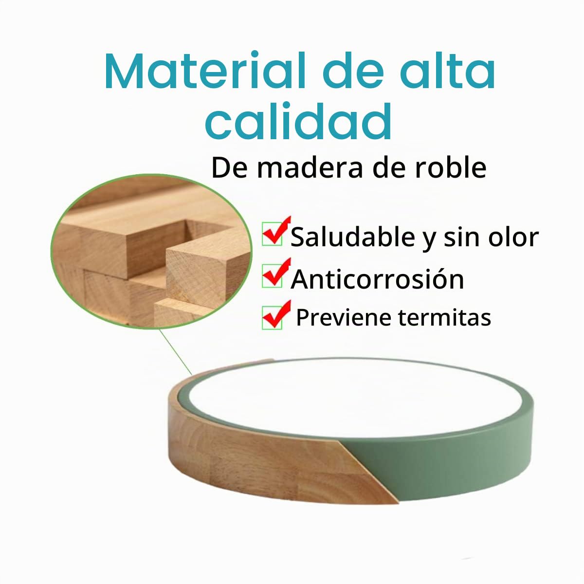 Lampara techo,regulable empotradas de madera, 40cm plafon led techo para sala de estar, dormitorio, cocina, salón (verde 40cm)