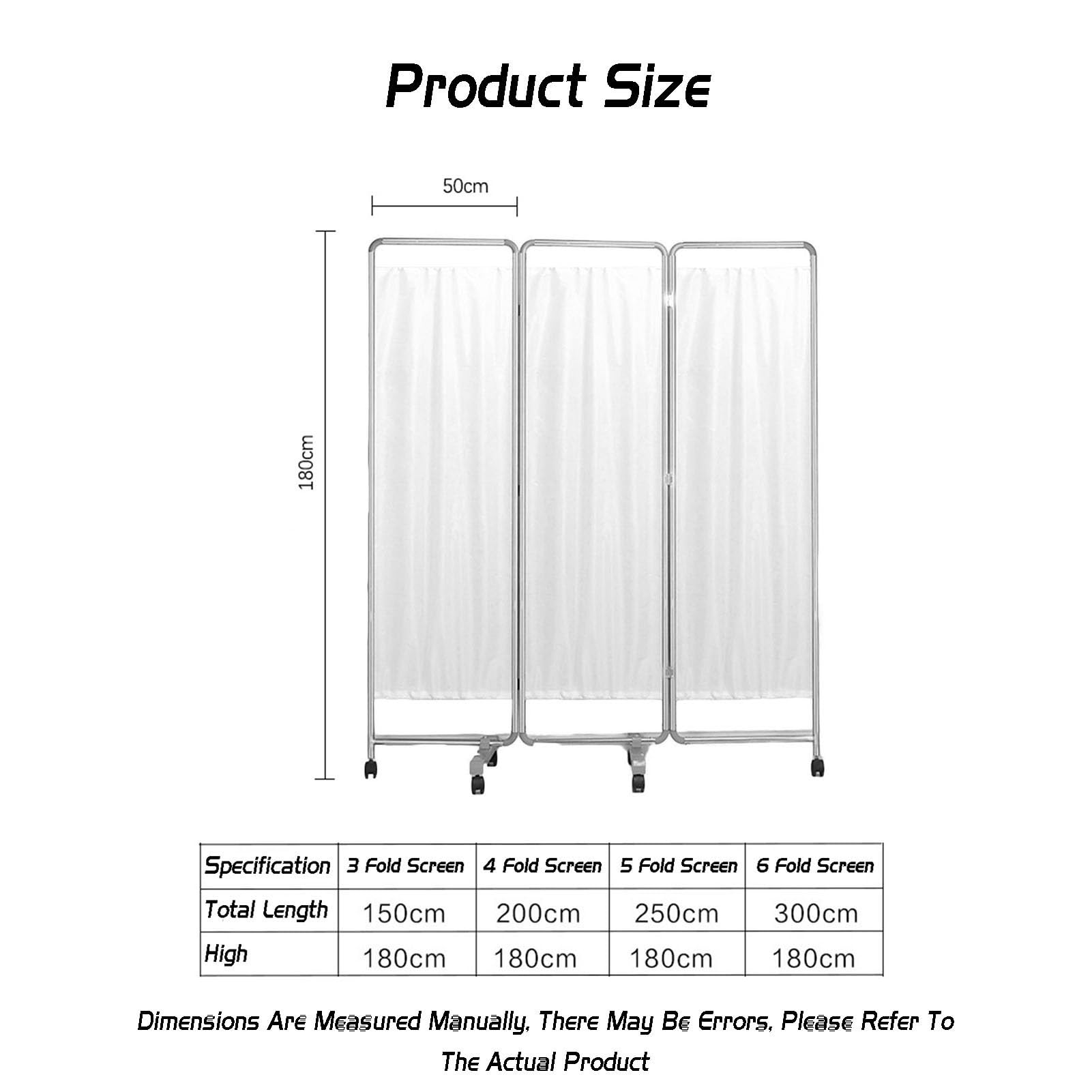 Folding Medical Privacy Screen,6ft High Commercial Medical Privacy Screen,3/4/5/6Panels Room Divider with Wheels for Office Beauty Salon Clinic Hospital (Color : Pink, Size : 3-Panel)