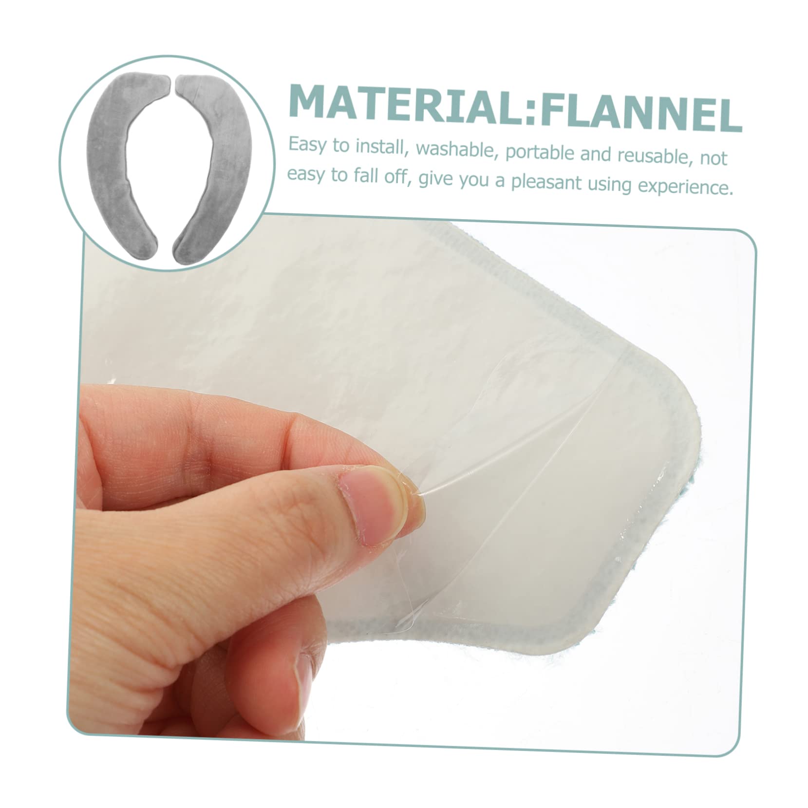 Alipis Universal Toilet Seat Cover Flannel Thicken Washable Cushion Pad for Bathroom Large Size Mat Waterproof Toilet Mats Set for Ladies Seniors