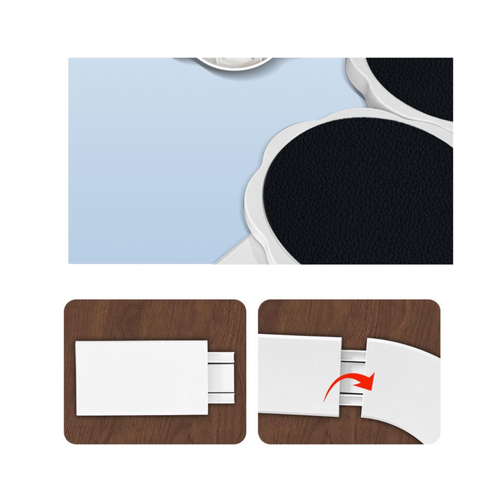 Plato Giratorio para Mesa de Comedor, Bandeja para Servir Alimentos, práctico y portátil, de Escritorio, Giratorio para cenas, Fiestas, hogar, Bodas, 100.5 X 51.5 Cm