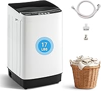 Vista 10 de Lavadora portátil de 1.9 pies cúbicos, lavadora eléctrica completamente automática con 10 programas, combo compacto de lavado y centrifugado de ropa