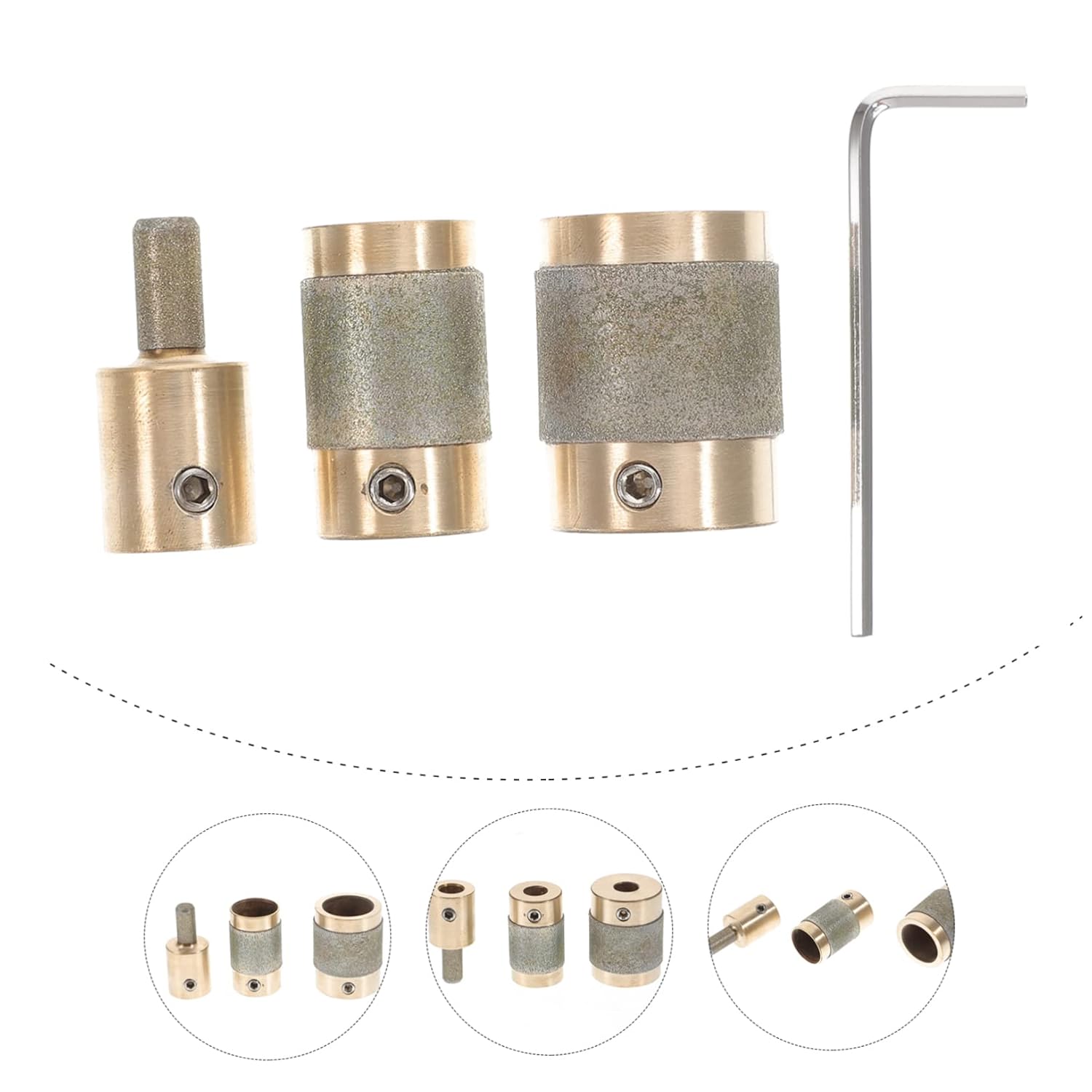 OSALADI Glass Grinding Stone Tool Brass Core Stained Glass Supplies Grinder Bit