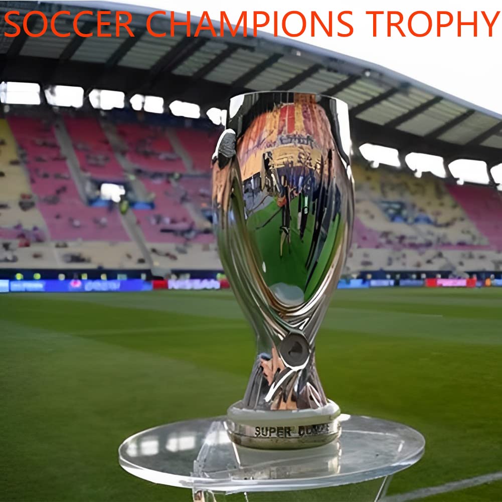 Trofeo De La Supercopa De Fútbol Europeo De Resina Réplica De Campeones del Club De Fútbol Trofeos para Fanáticos Oficina Decoración del Hogar Adornos De Exhibición Recuerdos,32cm