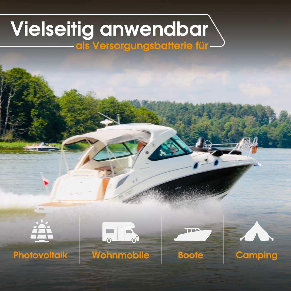 SOLIS Solarbatterie 12V 120Ah Batterie Solar Wohnmobil Wohnwagen Versorgungsbatterie Bootsbatterie vorgeladen wartungsfrei